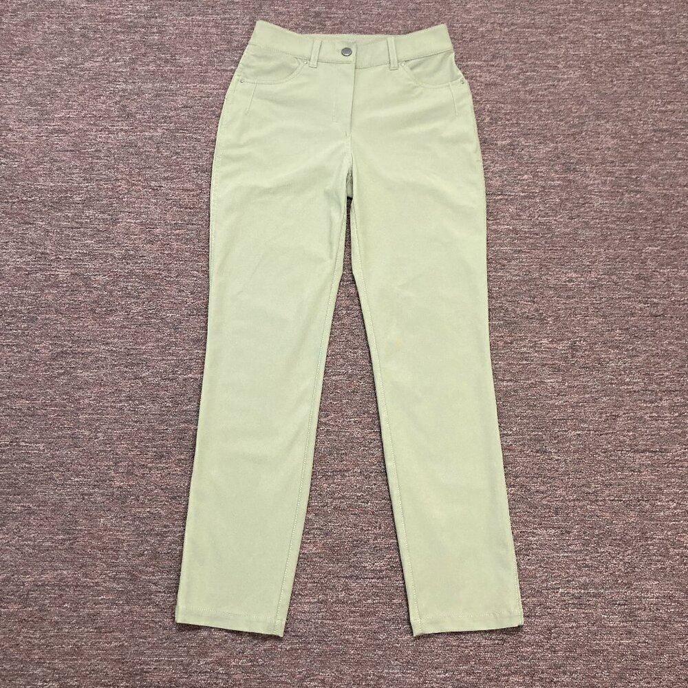 Lululemon City Sleek 5 Pocket 7/8 Pants Womens Size 2 Green Stretch - Like New‎
